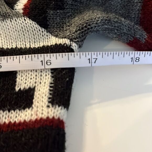 SAY What? hooded long sleeve open front cardigan w/ geometric pattern. SZ small. - Picture 9 of 10